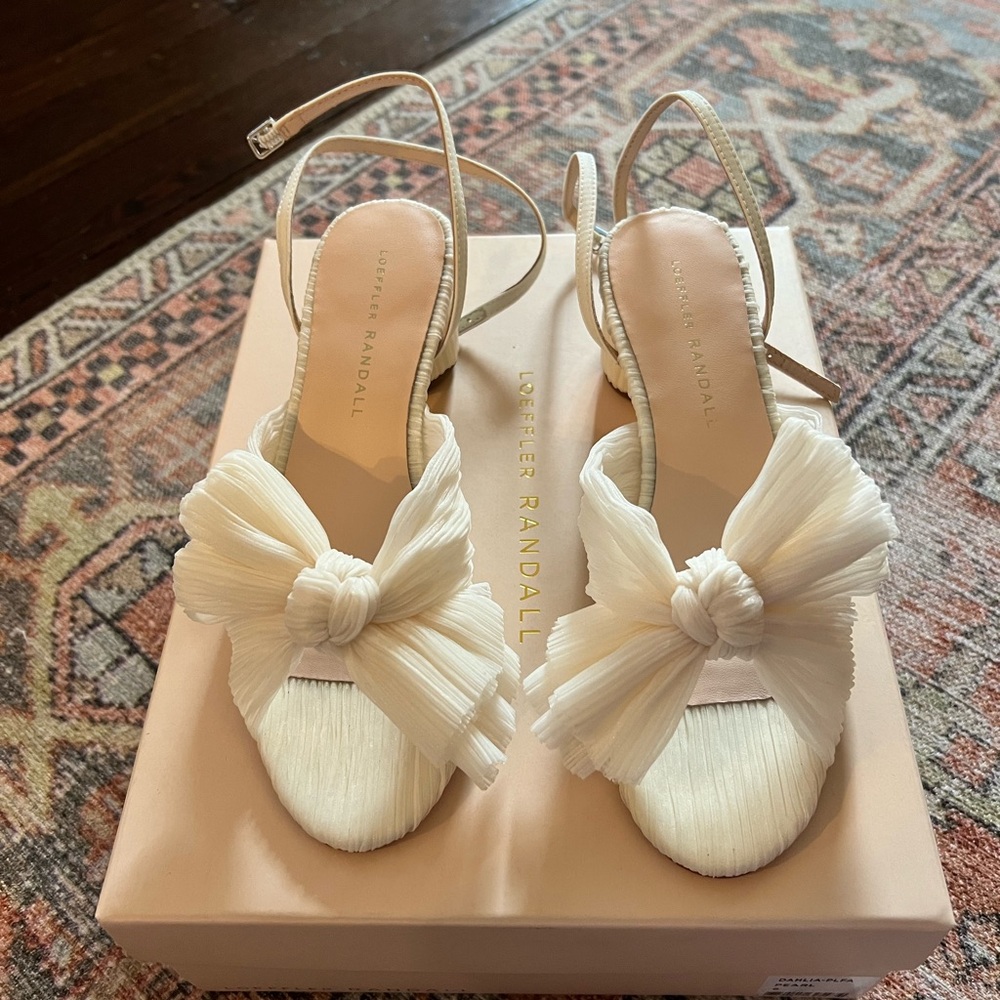 Dahlia Pleated Knot Mule with Ankle Strap